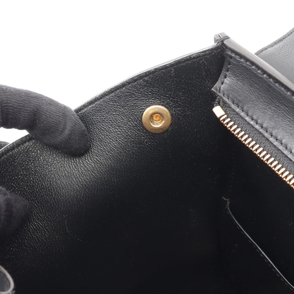 Celine Trapeze Bag | Black Croc-Embossed & Dark Navy Suede - Picture 10 of 11